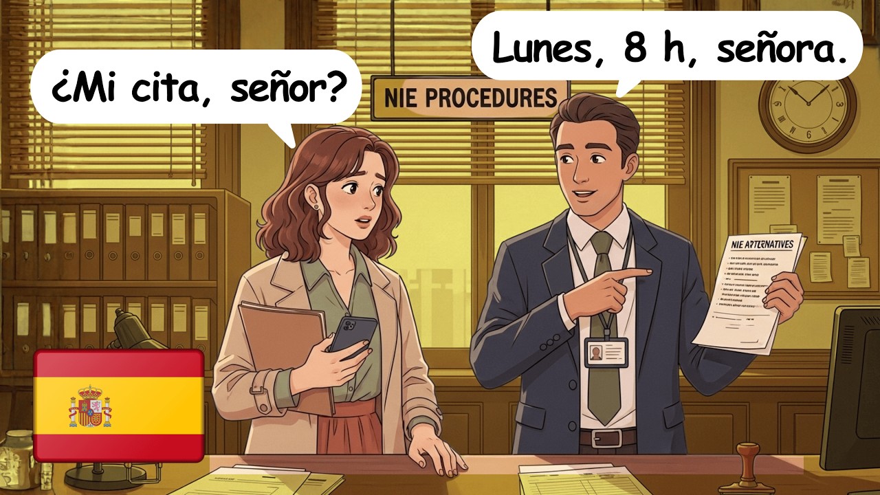 10 Simple Spanish Conversations for Beginners (A1-A2) | Immigration Office Problems
