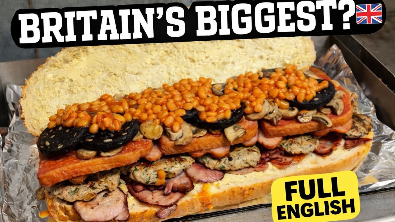 Britain’s BIGGEST Full English Breakfast Sandwich 🥓🍳 (This Was Insane)