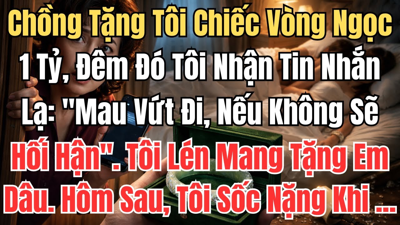 Chồng Mua Tặng Tôi Chiếc Vòng Ngọc 1 Tỷ, Đêm Đó Tôi Nhận Được Tin Nhắn Từ Số Lạ: 