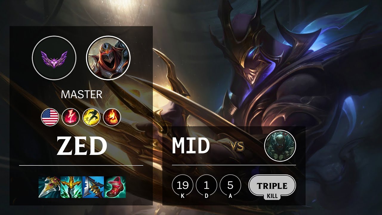 Zed Mid vs Pyke - NA Master Patch 12.4