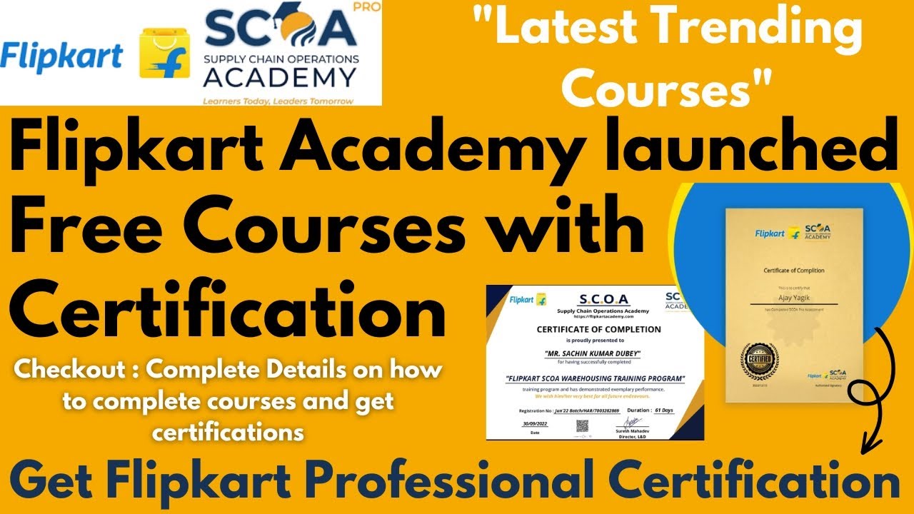 Flipkart Academy Launched Free Certification Courses | Free Training | 10+ 2 Pass Students can Apply