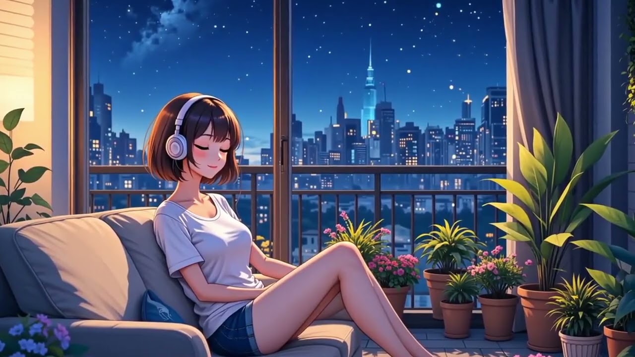 Lo-fi Breeze 🍃 | Chill Anime Music on a Balcony at Dusk | Focus, Relax, Breathe