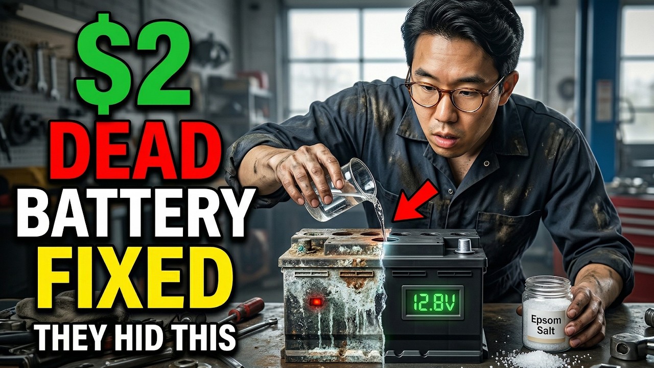 DEAD BATTERY RESTORED &mdash; $2 Epsom Salt Trick Big Battery BURIED Forever