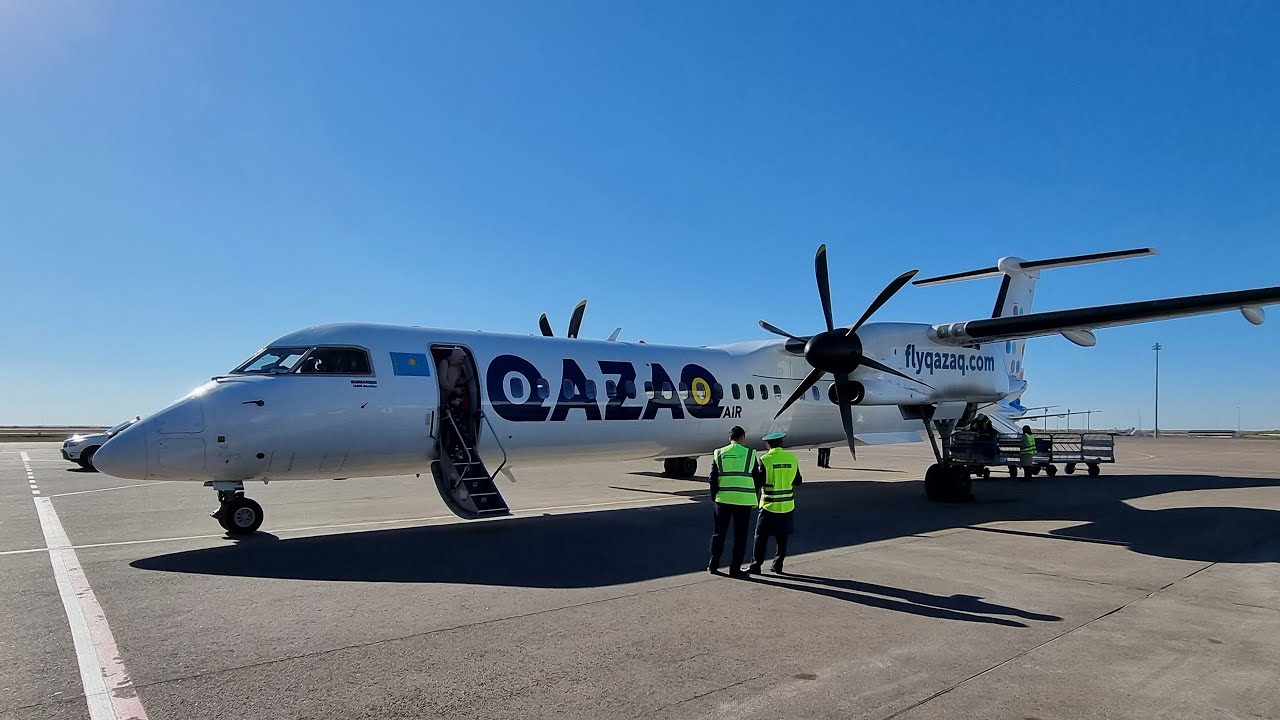 Bombardier Dash 8-400 а/к Qazaq Air | Рейс Омск — Астана (Нур-Султан)