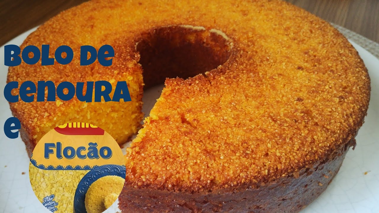 Bolo de cenoura com Flocão de milho: fácil e delicioso | não vai farinha de trigo 