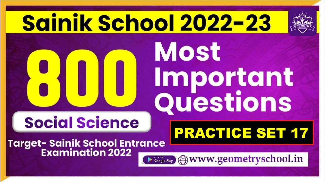 Sainik School Class 9 Social Science | social science question for sainik school class 9 | [Part 17]