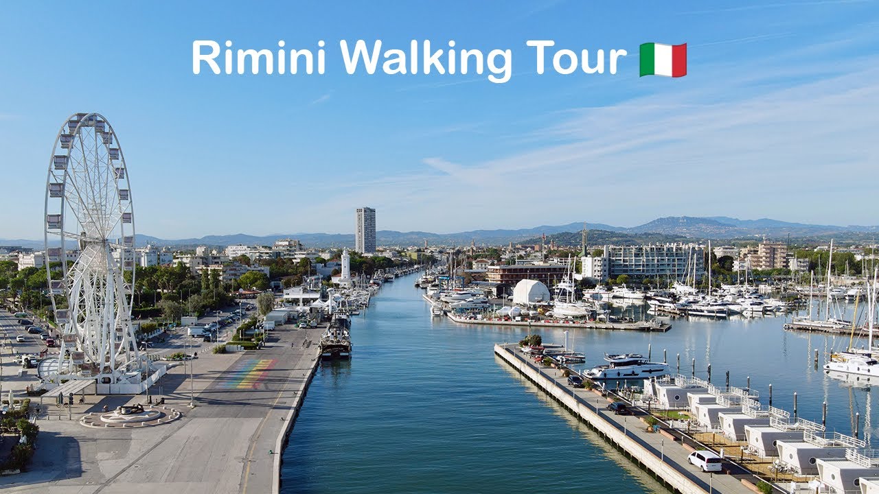 Walking Tour Rimini, Italy 🇮🇹 | Full HD 1 Hour City Walk from Port to Arch of Augustus