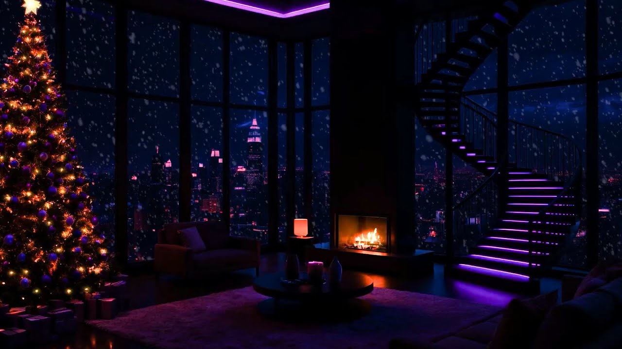 A Peaceful Snowy Night Outside the City❄️Luxury Apartment & Cozy Fireplace 🔥Fall Asleep in 5 Min