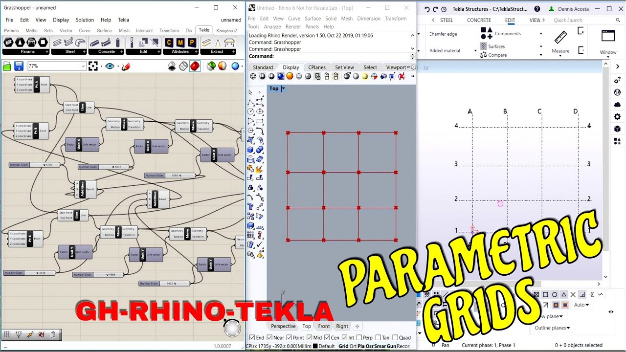 How to create Grid Lines In Grasshopper and link to Tekla Structures?