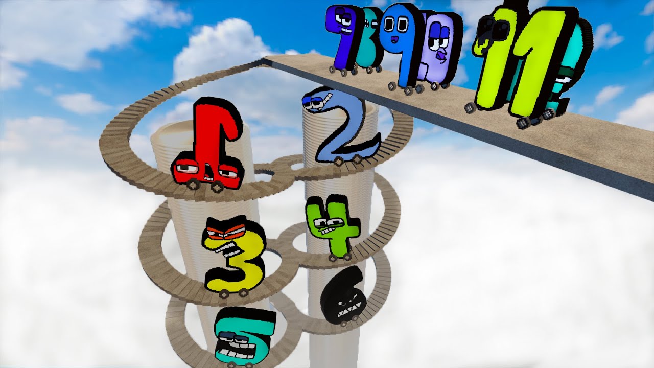 NUMBER LORE 1-26 CARS vs CHALLENGES SPIRAL STAIR SLOPE in Teardown