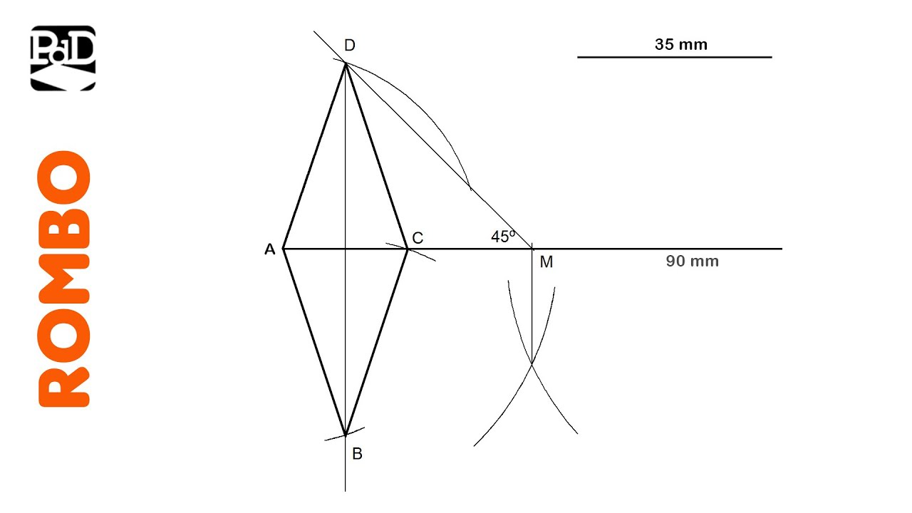 Trazar un Rombo dado el Lado y la suma de sus Diagonales - Cuadriláteros