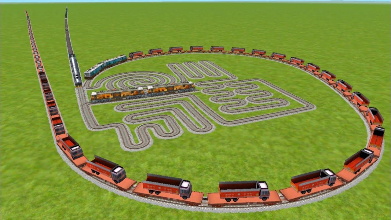 Trains locomotive round track circle track round track crossing capling crossing bumpy road Trip 