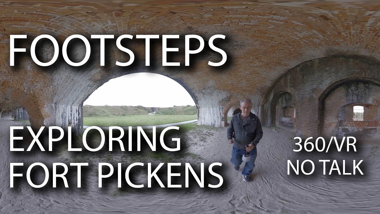 ASMR Footsteps - Exploring Fort Pickens (No Talking, Rainy Day, Peaceful, Calming)