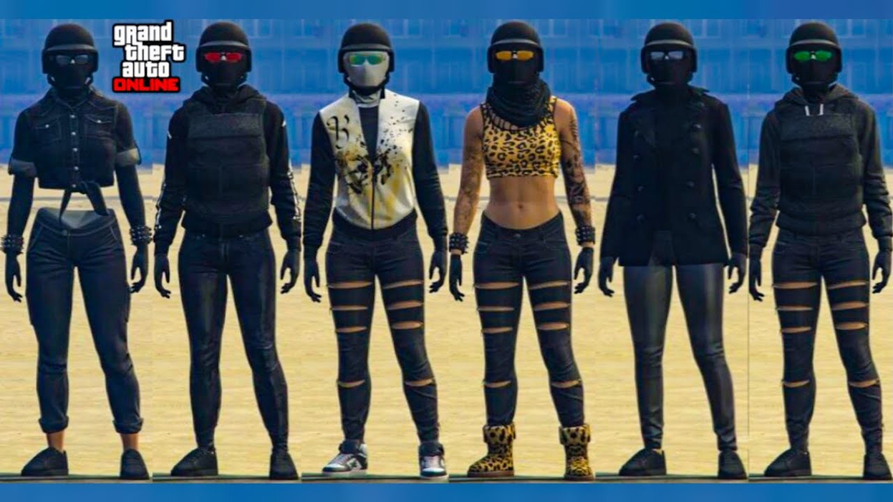 GTA5 ONLINE PACK DE TRAJES FEMININO TRYHARD FEITO NA SESSÃO!! 6 VERY EASY FEMALE TRYHARD OUTFITS.