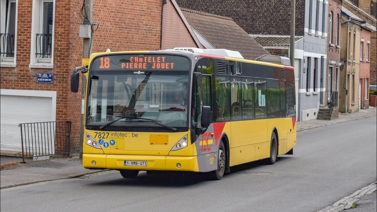 Charleroi 🇧🇪 | VanHool NewA330 7827 | Cummins/Voith with bizarre Sound | Ligne 11 (25/07/2022)