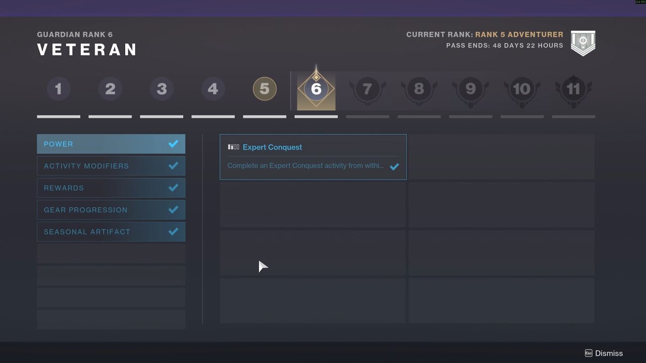 Destiny 2 Edge of Fate - Guardian Ranks - Rank 6 requirements - Year of Prophecy