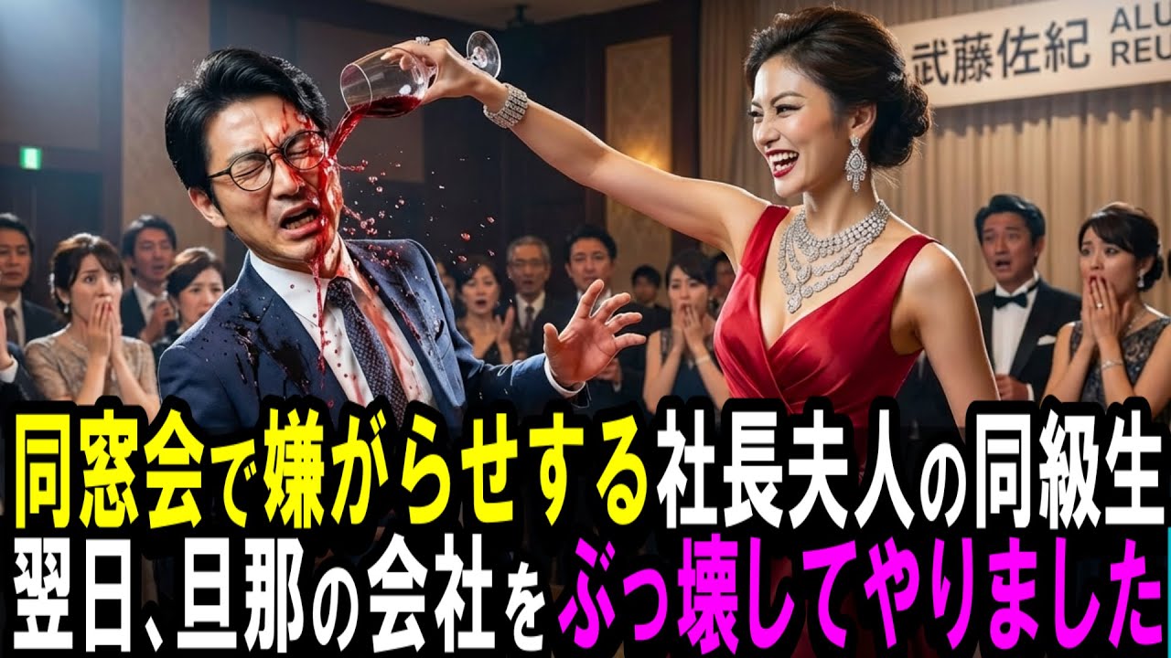 【スカッと】同窓会で嫌がらせする社長夫人の同級生。翌日、旦那の会社をぶっ壊してやりました。【シニア】