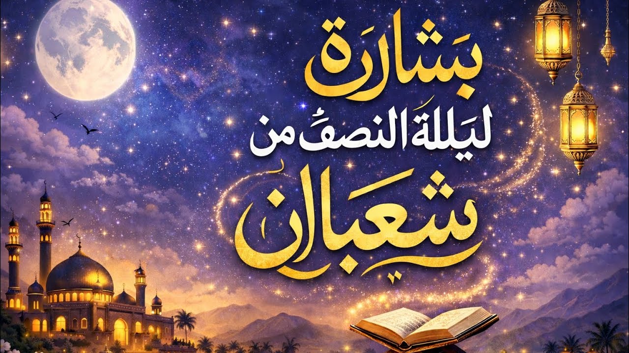 بشارة ليلة النصف من شعبان 🌝 أقبل البشارة وأنتظر فرحة ❤️💌🤍