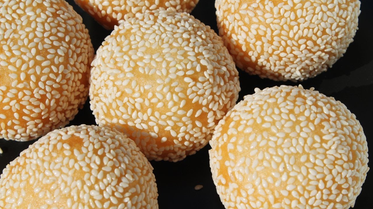 Boules de sésame aux haricots mungo Bánh Cam / Bánh Rán - Cooking With Morgane