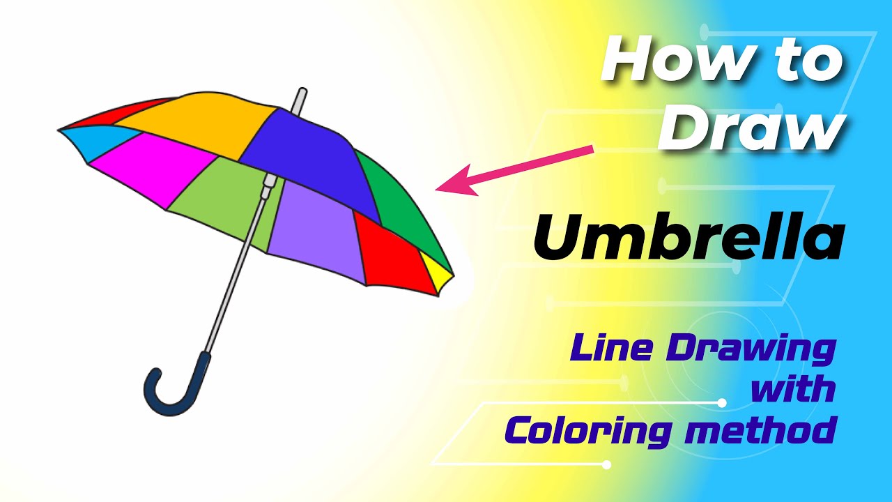 How to draw | Umbrella | Drawing | drawing method | Art | digitally | Easy and simple | for kids
