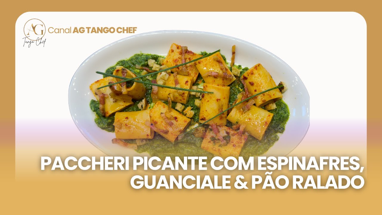 Paccheri Picante com Espinafres, Guanciale & Pão Ralado