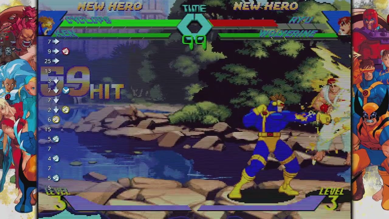 Cyclops 100% Combo X-Men vs Streetfighter