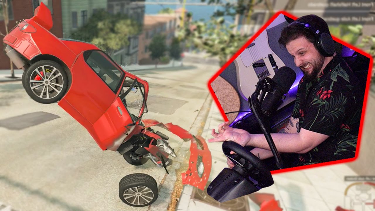 BeamNG Drive no volante é muito difícil!