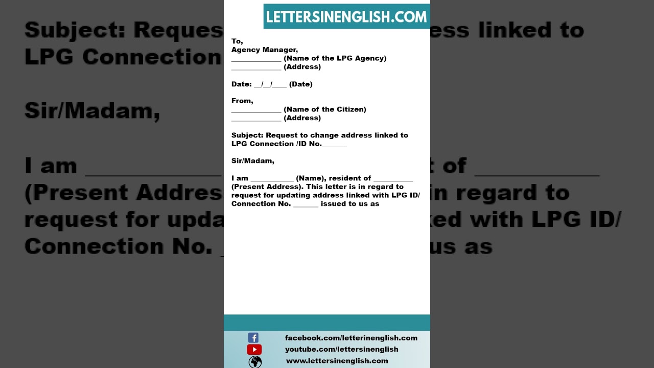 Application for Change of Address in LPG Connection