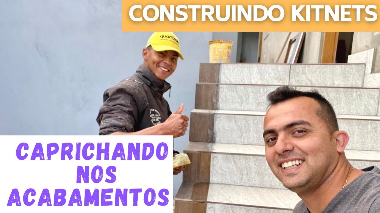 Acabamento para as ESCADAS | Caprichando na fachada do nosso prédio de KITNETS LOFTS