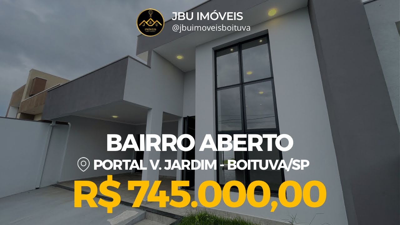 Casa Nova à Venda em Boituva | 3 Quartos, Área Gourmet e Pé Direito Alto | Portal Ville Jardins