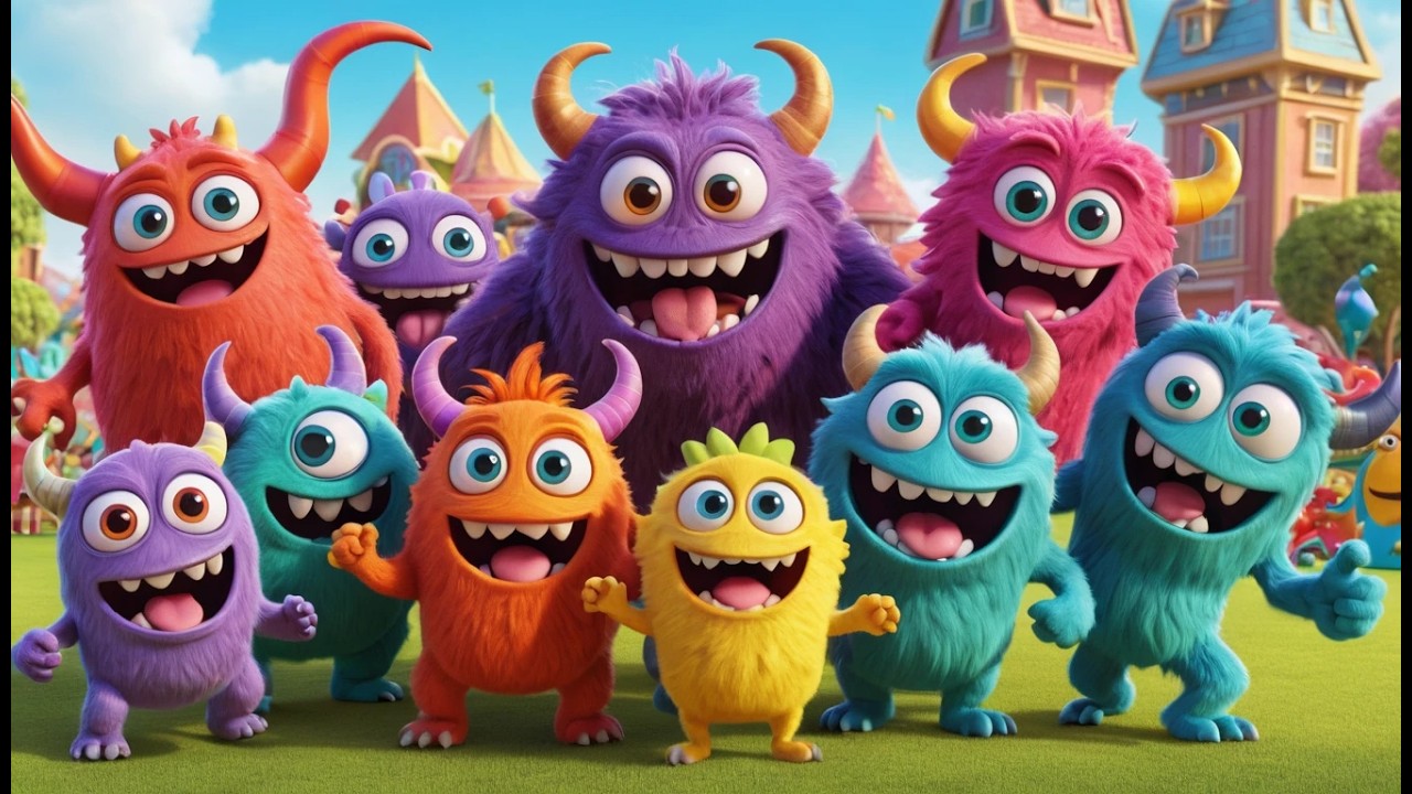 Acht kleine Spielzeugmonster hüpfen | Lustiges Bewegungslied & Zählabenteuer