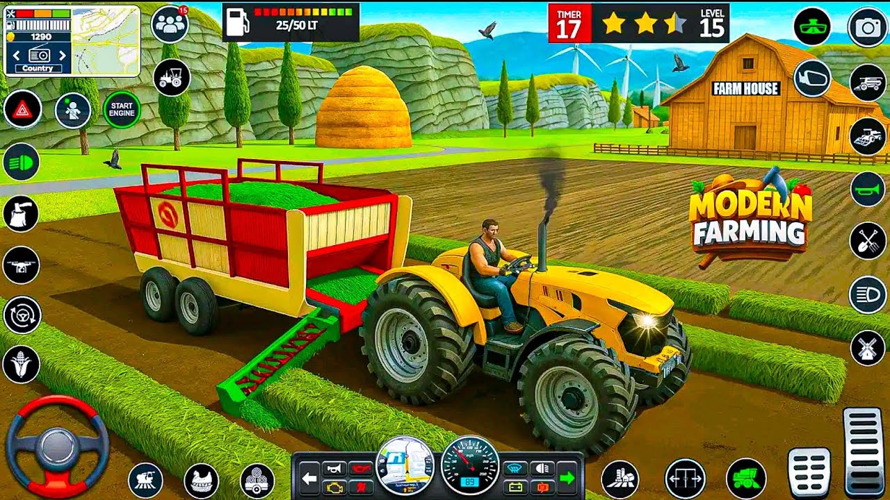  Master the Fields: Modern Farming Tractor Simulation #trending #viral #viralvideo