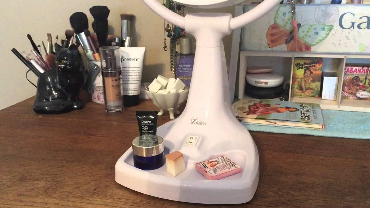 Zadro MAX110 MODEL LIghtes Makeup mirror and vanity set up