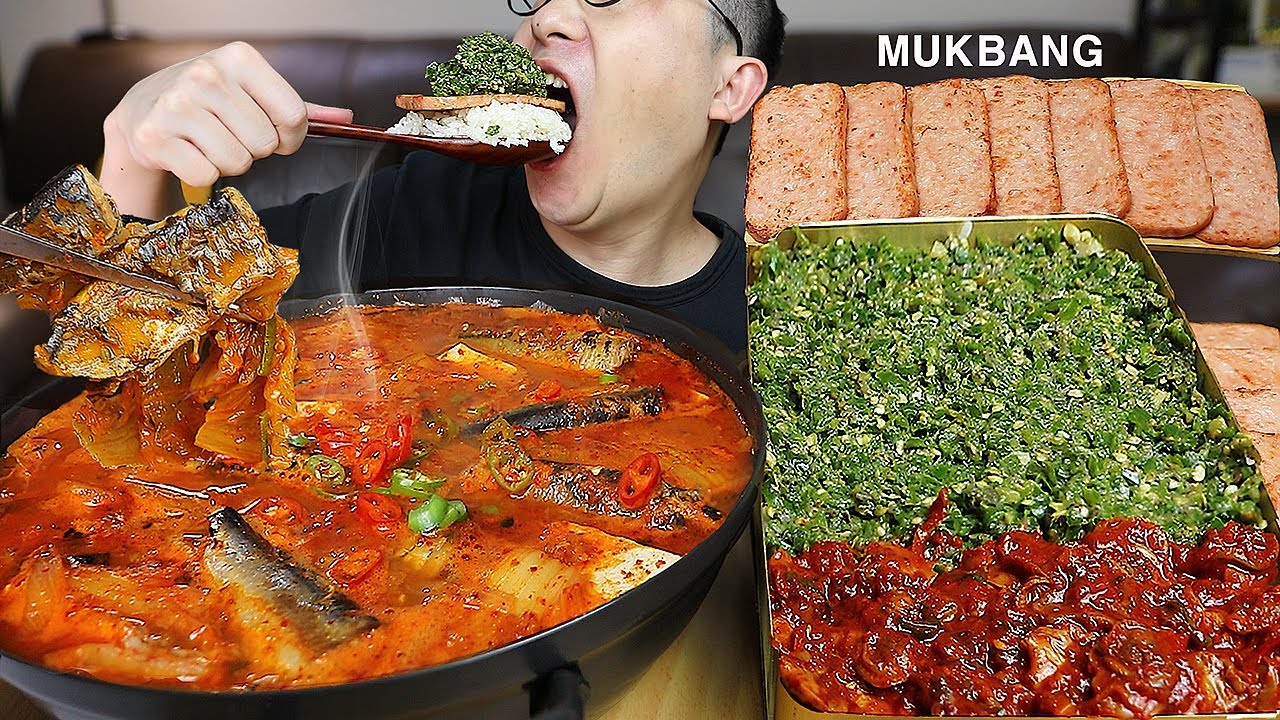 ASMR MUKBANGㅣCockle and Chili Bibimbap & Spam & spicy kimchi stewㅣEATING SHOW