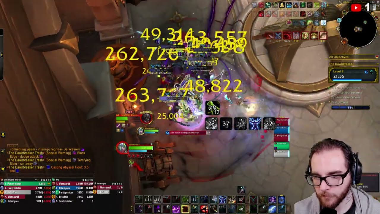 Blood DK Tank POV: Mythic+ Pugging Dungeons | WoW Season 3 TWW