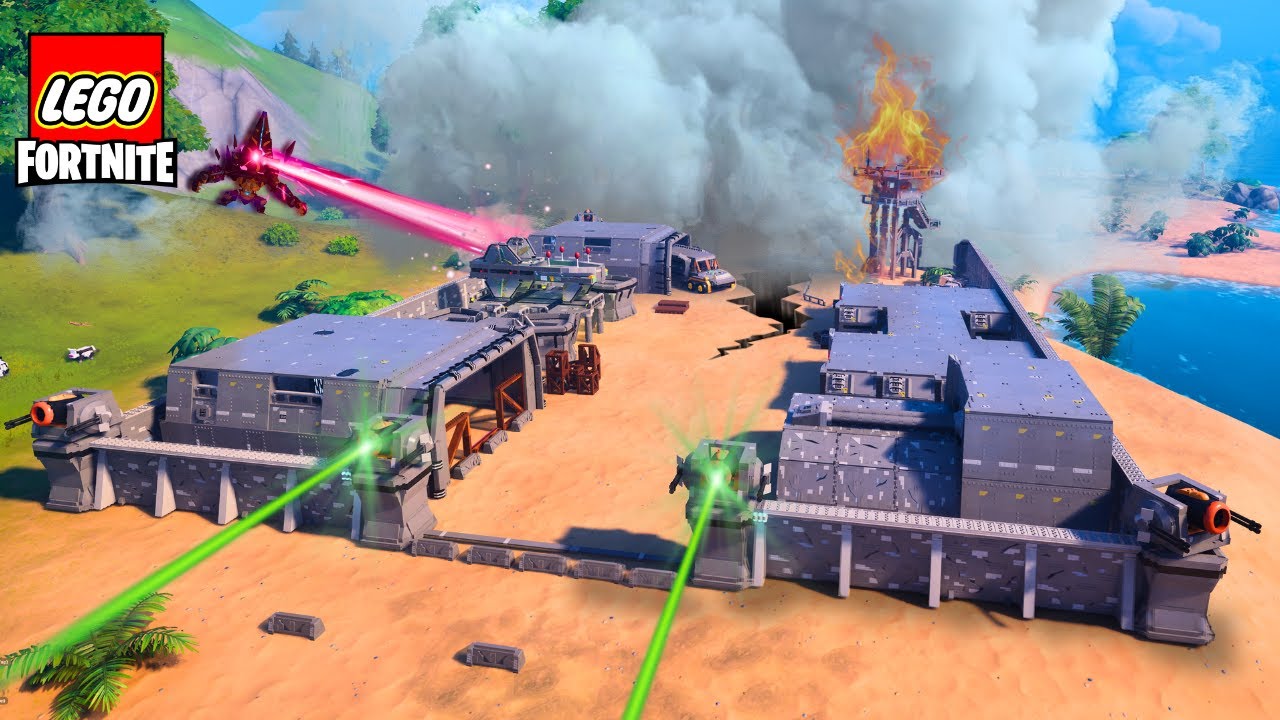 INSANE MILITARY BASE Vs SPIRE TITAN ARMY in LEGO Fortnite