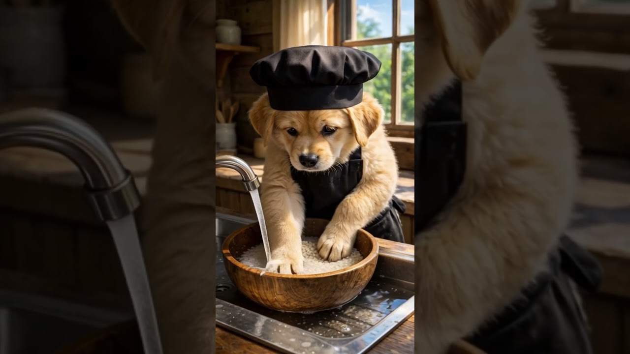 AI Puppy Chef Cooks Entire Meal From Scratch  