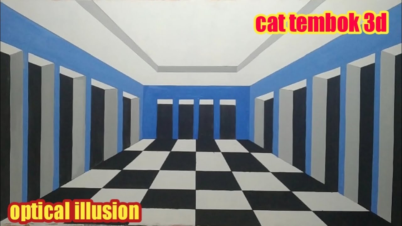 OPTICAL ILLUSION 3D WALL PAINTING |MURAL DINDING 3D | 3D WALL DECORATION EFFECT
