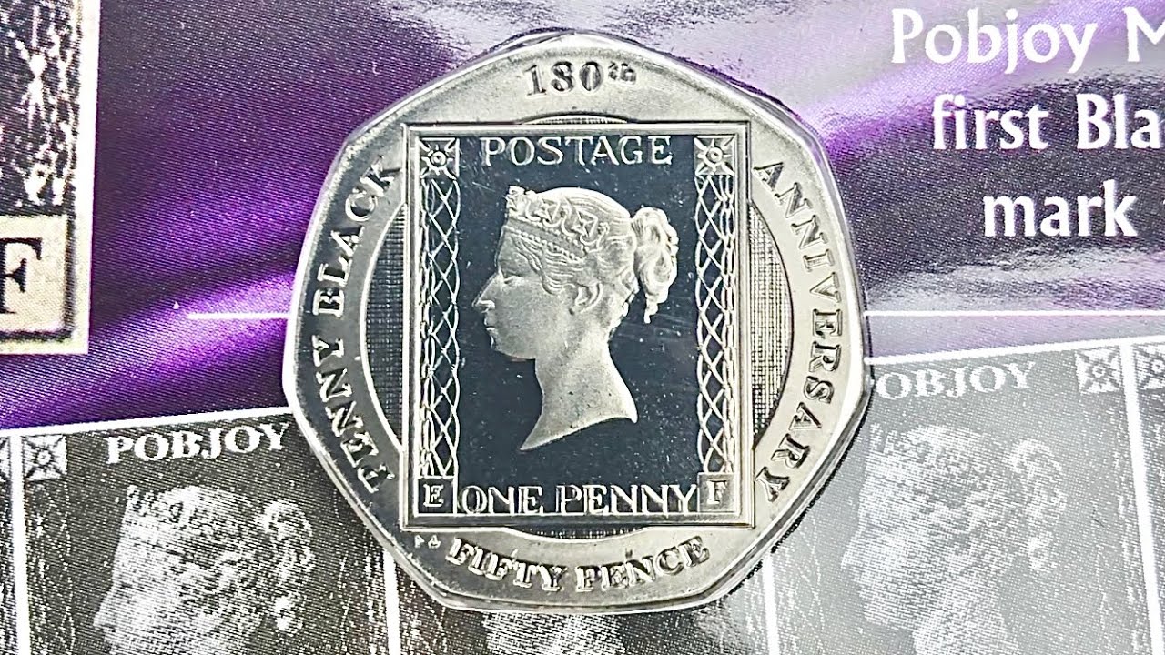 The Rare Penny Black Stamp, On A 50p Coin! || 7,500 Minted || Pobjoy Mint 2020