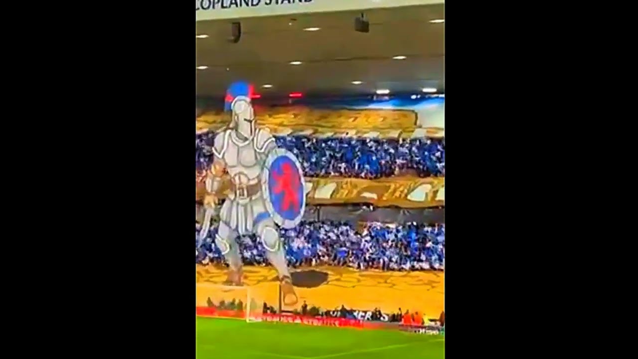 "DERRY'S WALLS" AMAZING GLASGOW RANGERS TIFO BEFORE ROMA MATCH 2025 UEFA EUROPA LEAGUE
