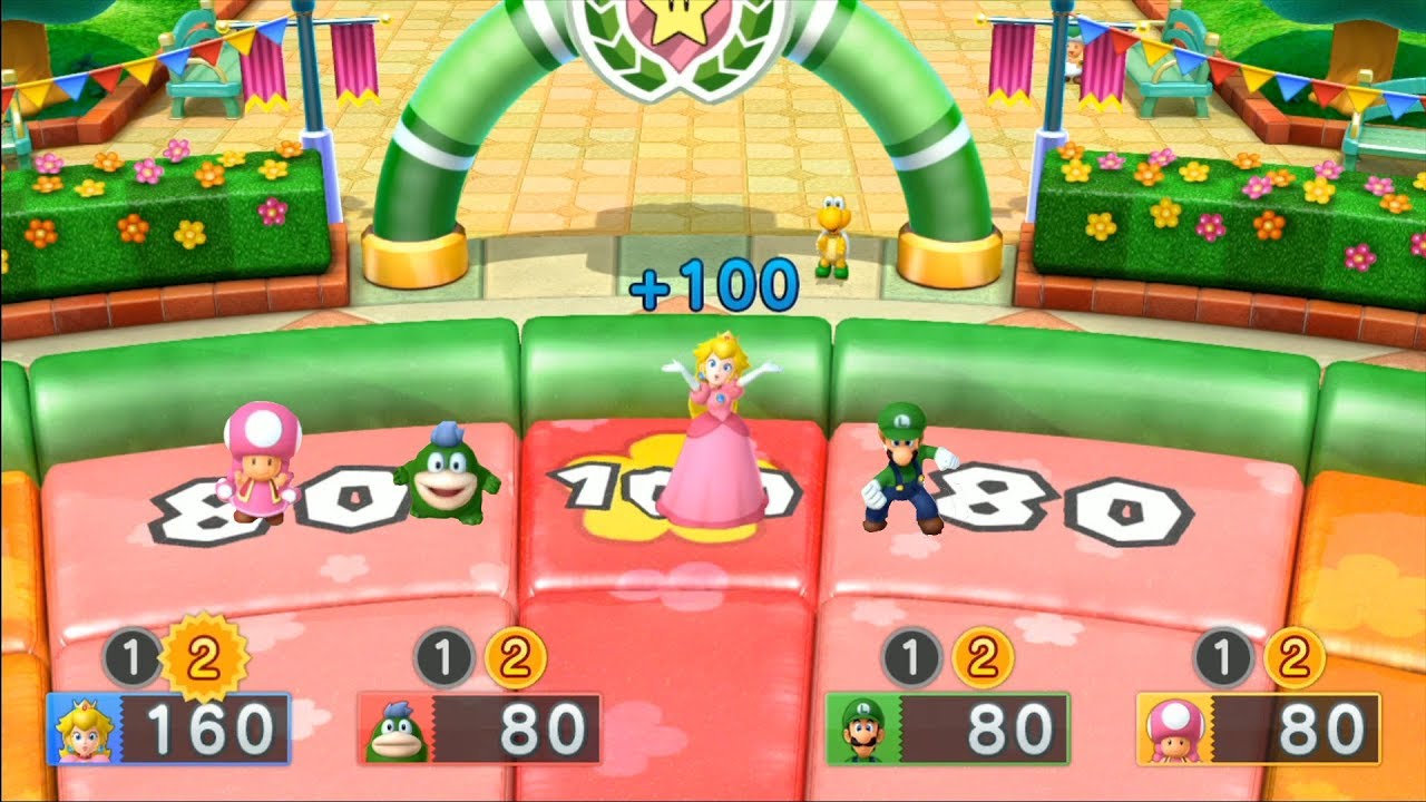 Mario Party 10 - Airship Central (2 Player - Master CPU) Peach, Spike, Toadette, Luigi #172