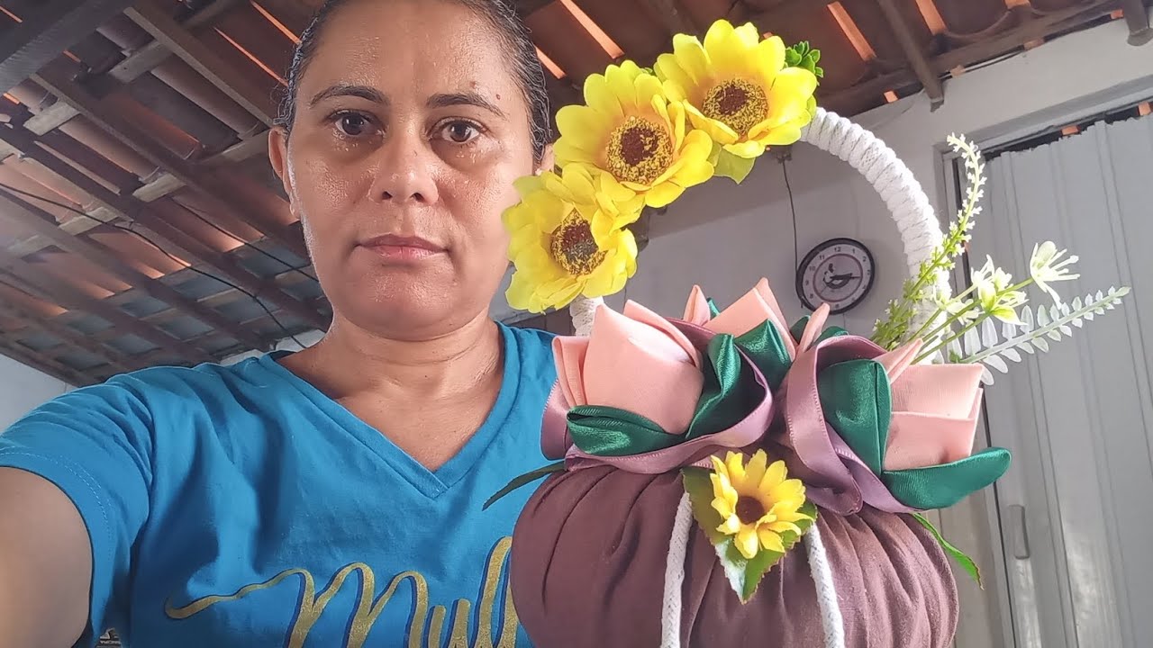 Peso de porta cestinha de flor 