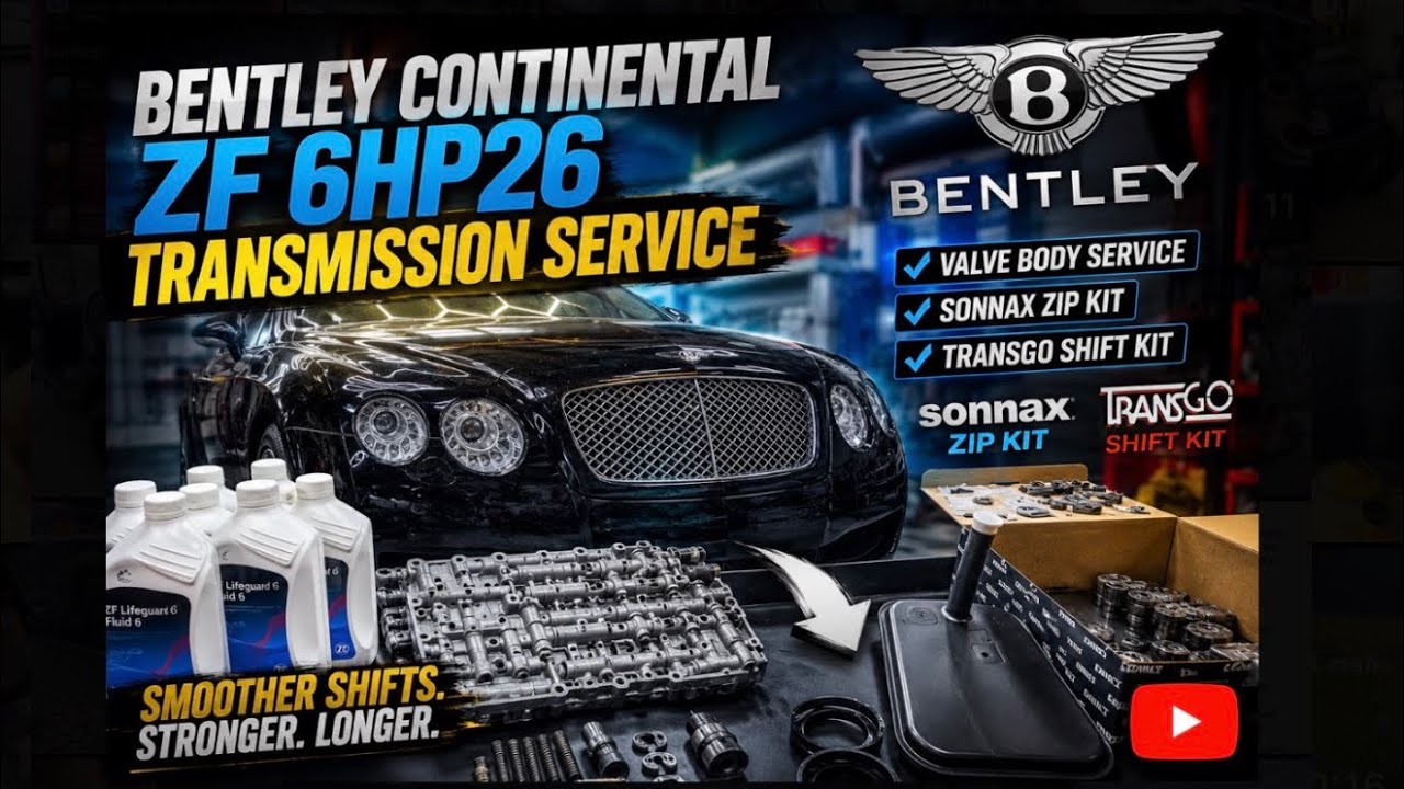 Servicing ZF 6HP26 Bentley Continental transmission with valve body service zip kit, Transgo kit