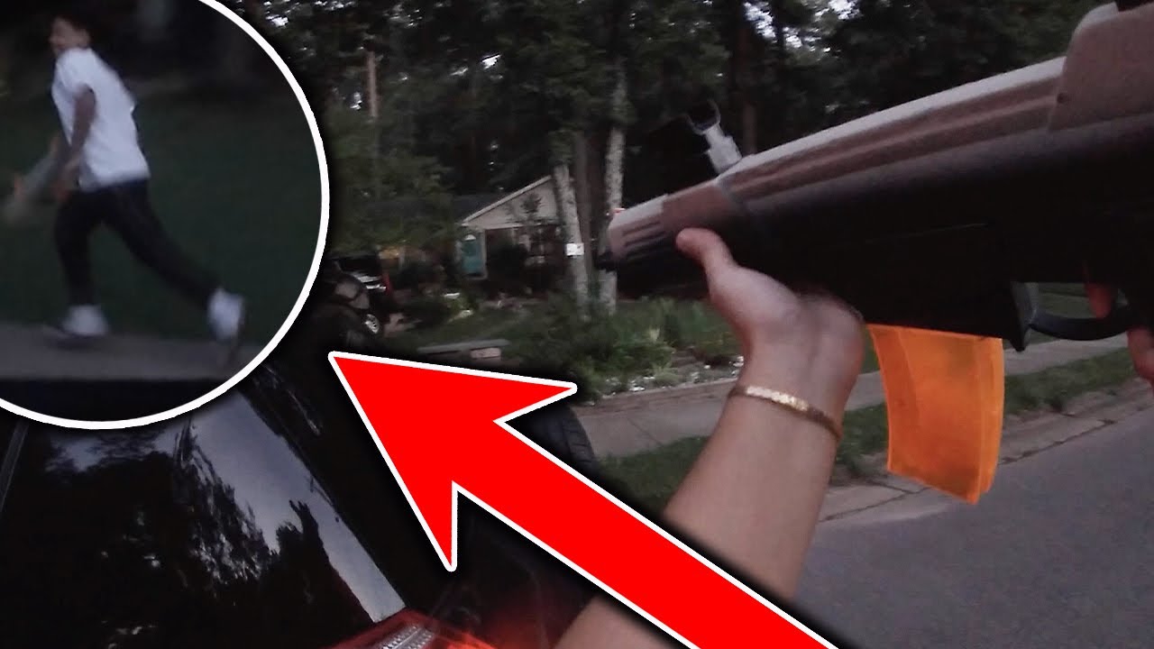 SPLATRBALL WAR IN THE HOOD (CAUGHT THE OPS LACKIN)!!