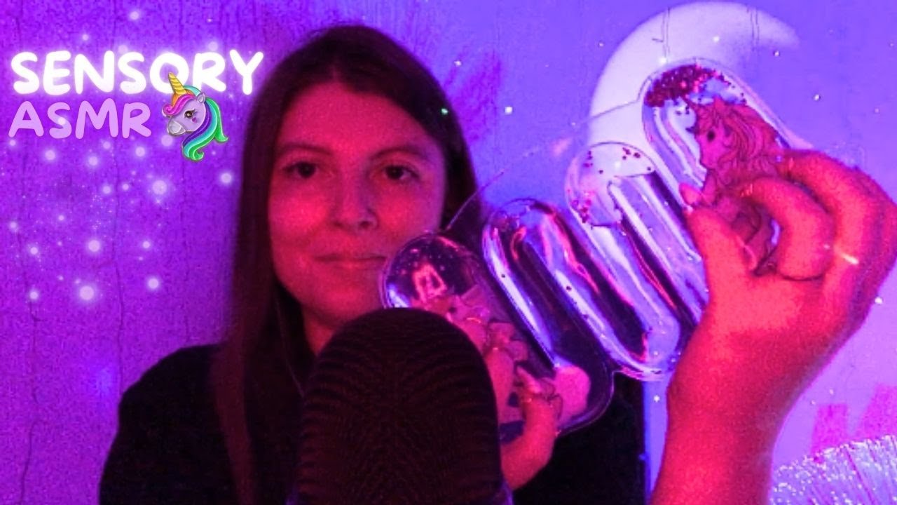 ASMR chuchoté 🦄 Trigger sensoriel licorne – liquide violet & paillettes relaxantes