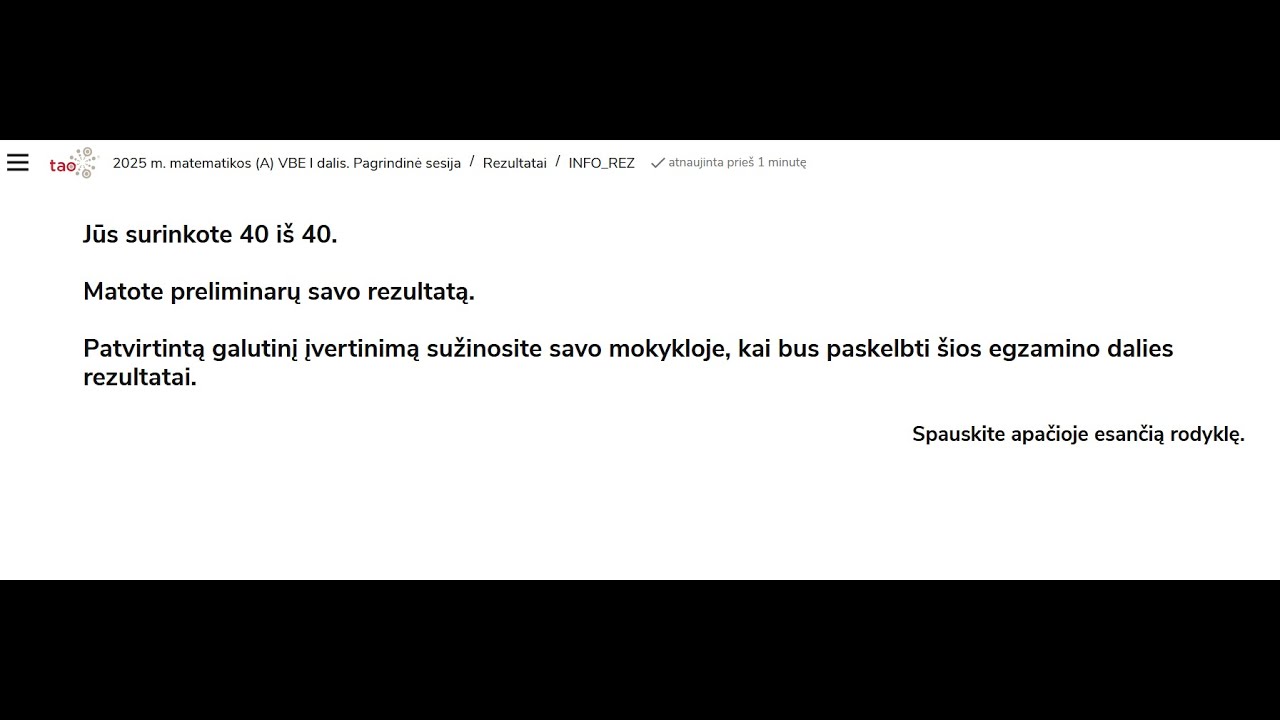2025m.m. Matematikos VBE-1 (11okų) sprendimas