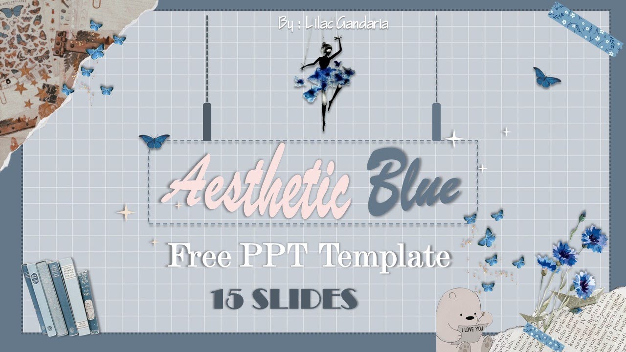Aesthetic PPT Tema BLUE VINTAGE - Tutorial 