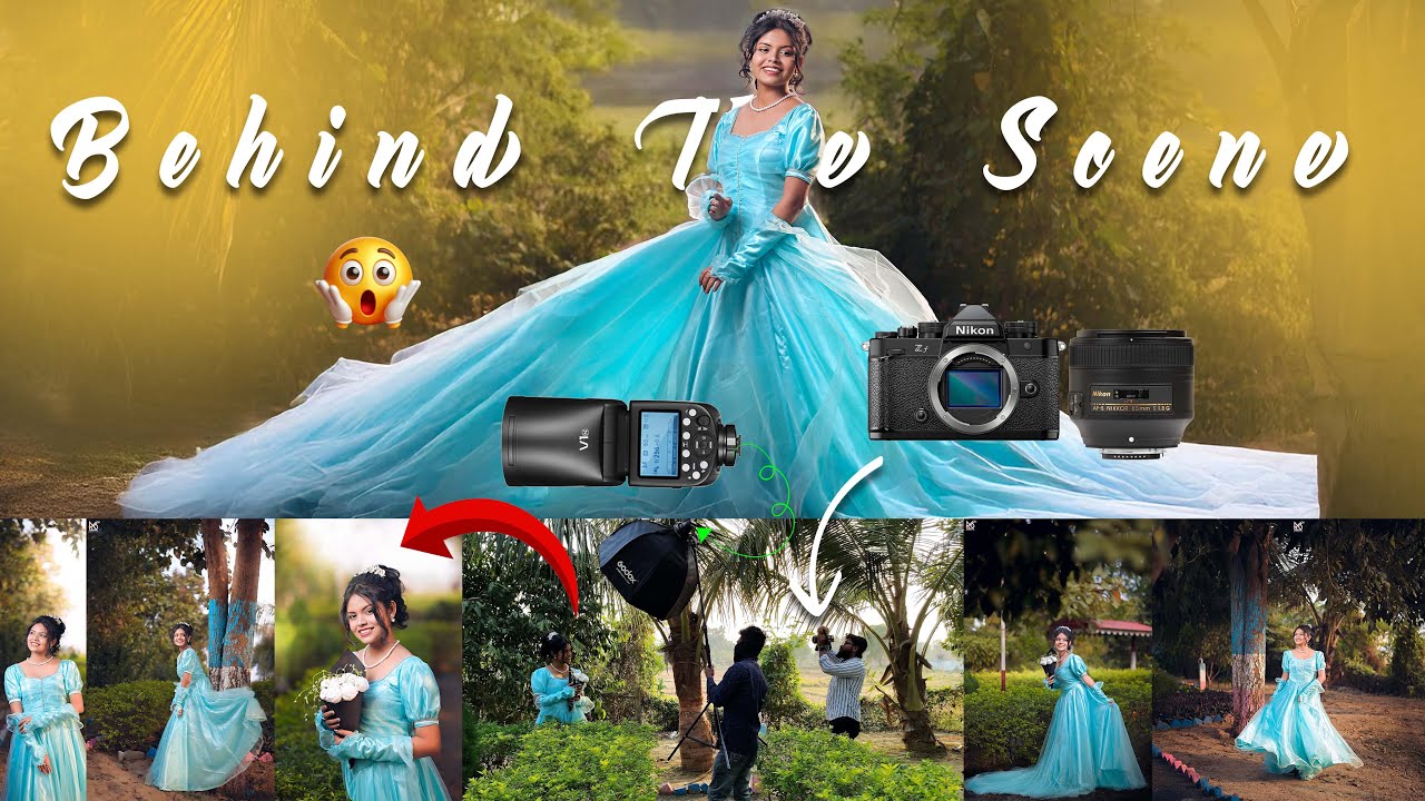 || Cindrella Look Photoshoot || Nikon Zf with 50mm & 85mm || Outdoor high Sycn Photoshoot | V1 | BTS