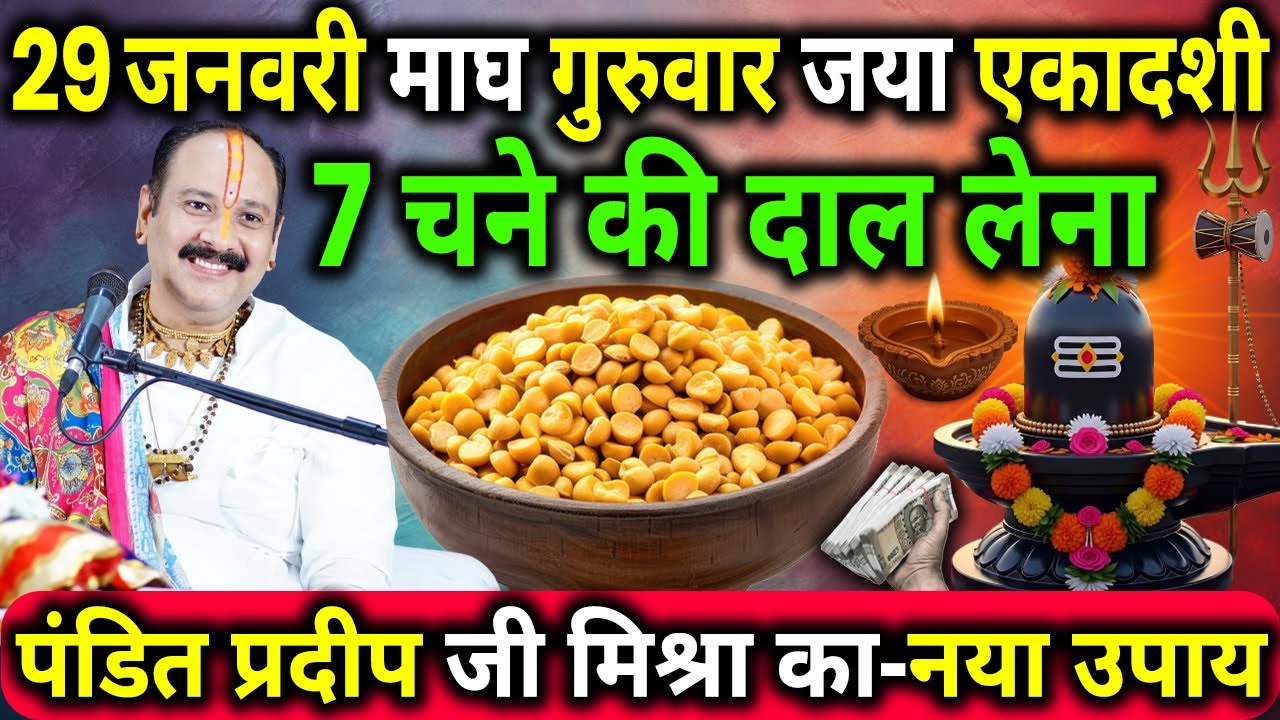 29 जनवरी गुरुवार जया एकादशी व्रत के दिन 7 चने की दाल वाला उपाय जरुर करे || Pradeep Ji Mishra