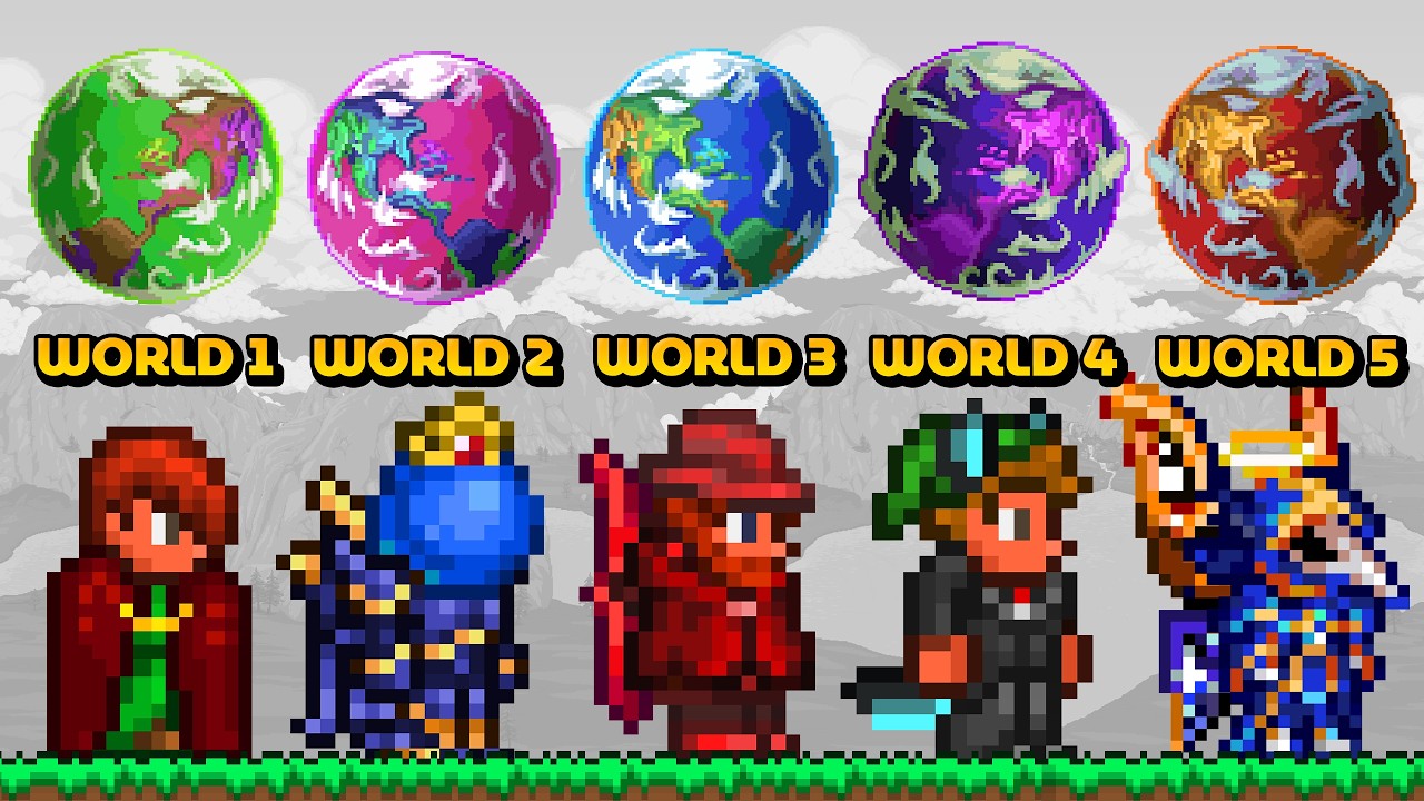 5 Pros Race to Beat Terraria | Pass the World